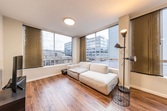 1212 Guadalupe St Unit 301, Austin, TX 78701 - living area featuring wood finished floors and a view of city