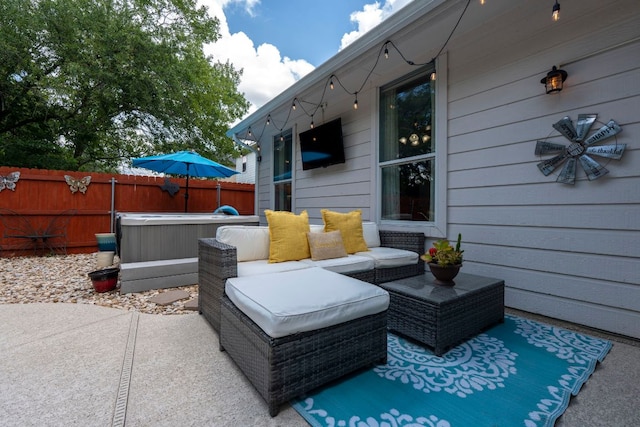 1600 Grand Falls Dr, Cedar Park, TX 78613 - view of patio / terrace featuring a hot tub