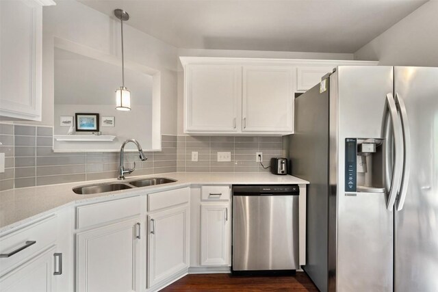 2004 Yaupon Trl, Cedar Park, TX 78613 - kitchen with stainless steel appliances, white cabinets, and tasteful backsplash