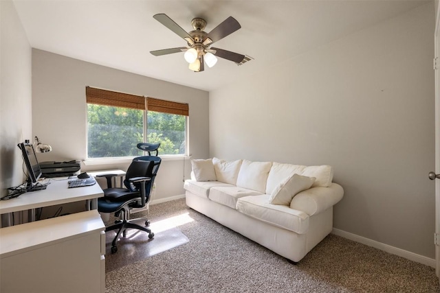 2004 Yaupon Trl, Cedar Park, TX 78613 - office area featuring baseboards and a ceiling fan