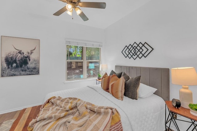 2414 Longview St Unit 101, Austin, TX 78705 - bedroom with wood finished floors and a ceiling fan
