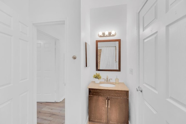 2414 Longview St Unit 101, Austin, TX 78705 - bathroom with vanity and wood finished floors
