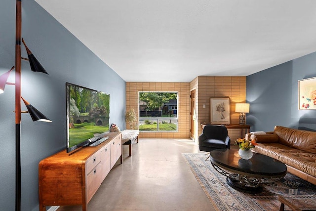 1214 Arthur Stiles Rd, Austin, TX 78721 - living room featuring finished concrete flooring