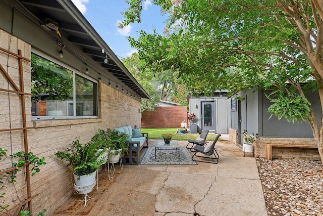 1214 Arthur Stiles Rd, Austin, TX 78721 - view of patio / terrace with outdoor lounge area