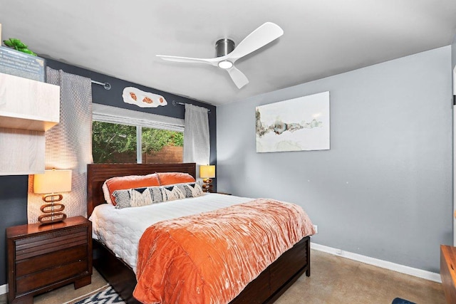 1214 Arthur Stiles Rd, Austin, TX 78721 - bedroom featuring a ceiling fan and concrete flooring