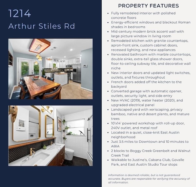 1214 Arthur Stiles Rd, Austin, TX 78721 - view of marketing collateral with multiple images