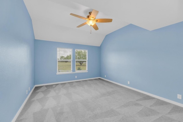 131 Martin Crossing Dr, Cedar Creek, TX 78612 - unfurnished room with ceiling fan, carpet flooring, and lofted ceiling