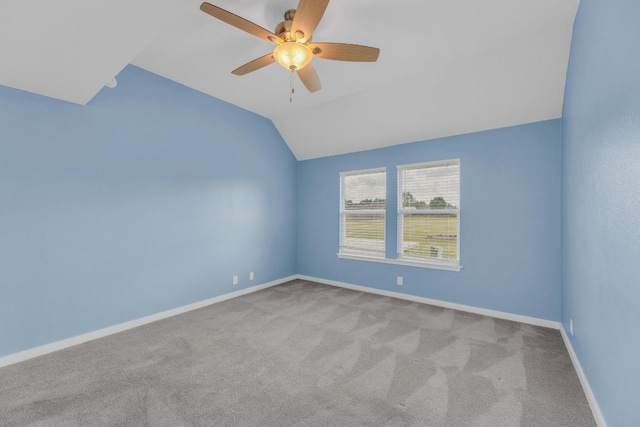 131 Martin Crossing Dr, Cedar Creek, TX 78612 - carpeted empty room featuring ceiling fan and vaulted ceiling
