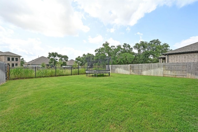149 Beryl Way, Dripping Springs, TX 78620 - fenced backyard with a trampoline