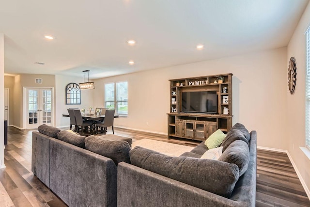 501 Goat Willow Ln, Georgetown, TX 78626 - living room featuring wood finished floors and recessed lighting