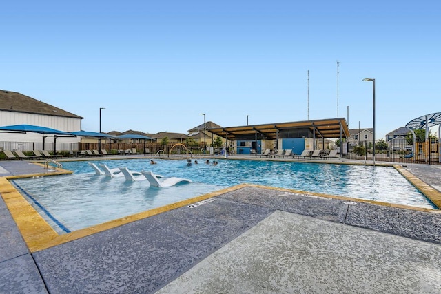 501 Goat Willow Ln, Georgetown, TX 78626 - community pool with a patio area and a residential view