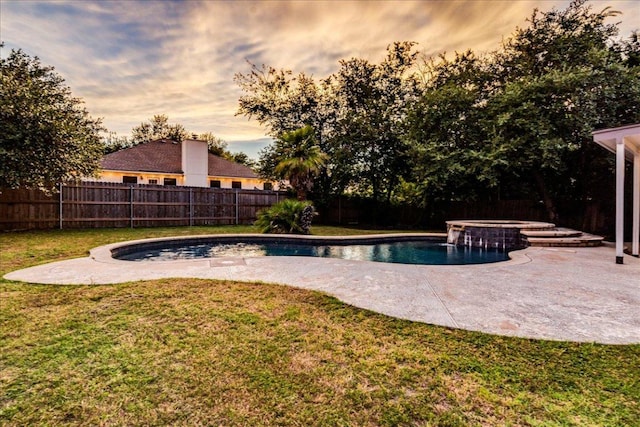 1705 Timberwood Dr, Cedar Park, TX 78613 - view of swimming pool with a patio area, a fenced backyard, and a jacuzzi