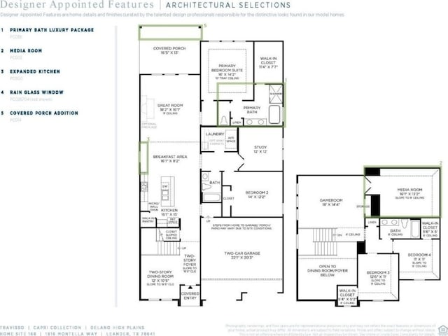 1916 Montella Way, Leander, TX 78641 - view of property floor plan