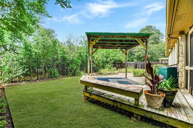 5509 Kayview Dr, Austin, TX 78749 - fenced backyard featuring a wooden deck and a pergola