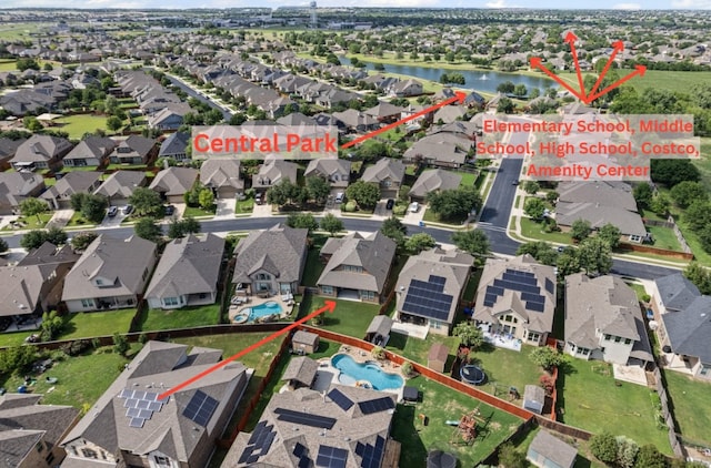 17900 Crimson Apple Way, Pflugerville, TX 78660 - aerial view of property and surrounding area with nearby suburban area