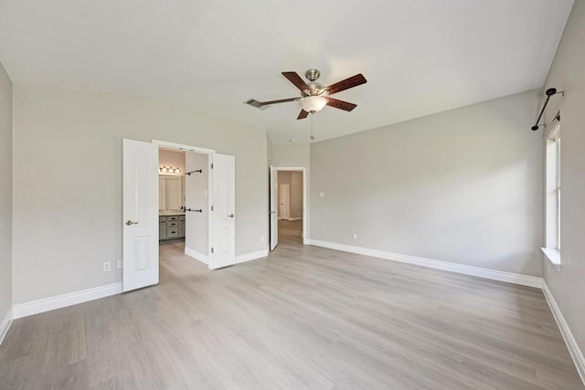4408 Tello Path, Austin, TX 78749 - unfurnished bedroom with light wood-style floors and a ceiling fan
