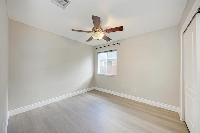 4408 Tello Path, Austin, TX 78749 - unfurnished bedroom featuring a closet, light wood-type flooring, and ceiling fan