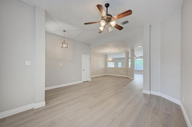 4408 Tello Path, Austin, TX 78749 - spare room featuring ceiling fan and light wood finished floors