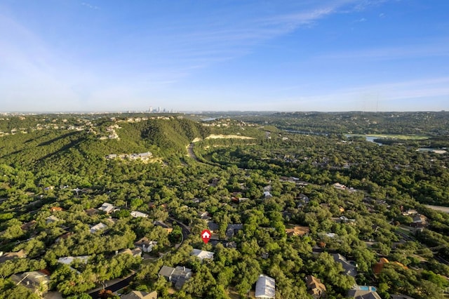5301 Backtrail Dr, Austin, TX 78731 - aerial overview of property's location with a forest
