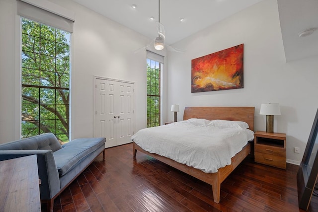 5301 Backtrail Dr, Austin, TX 78731 - bedroom featuring wood finished floors, recessed lighting, and a closet