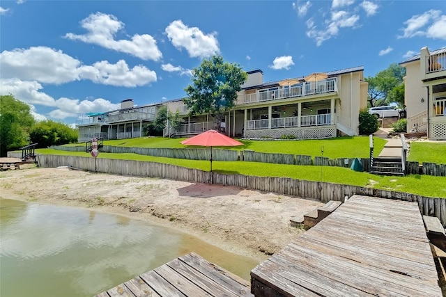 200 Full Moon Unit 4, Horseshoe Bay, TX 78657 - dock with a yard and a balcony