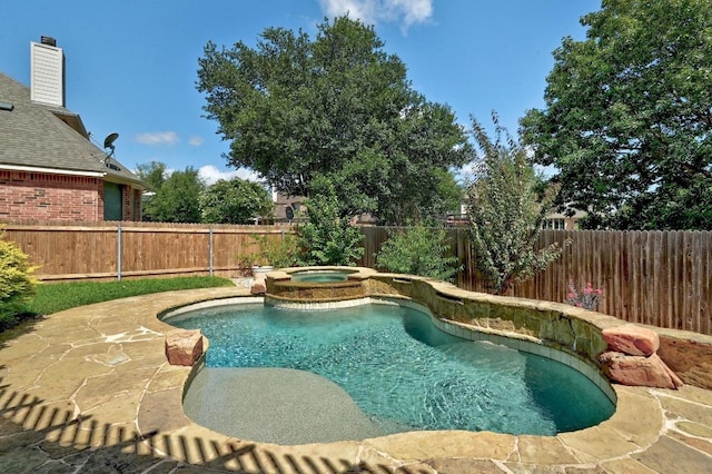 3340 Marcasite Dr, Round Rock, TX 78681 - view of pool with a fenced backyard, a patio area, and a pool with connected hot tub