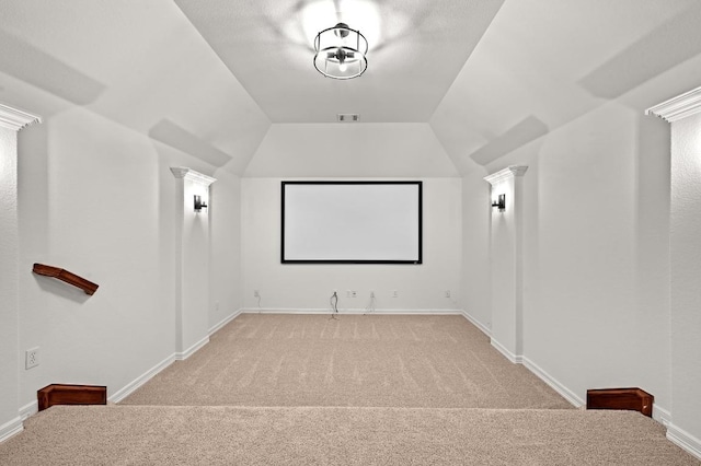 3340 Marcasite Dr, Round Rock, TX 78681 - cinema with light carpet and lofted ceiling
