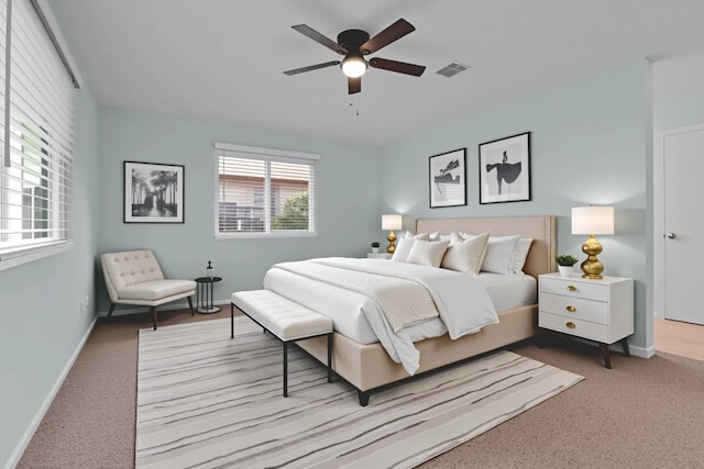 1928 Ramona Cir, San Marcos, TX 78666 - bedroom featuring carpet flooring and a ceiling fan