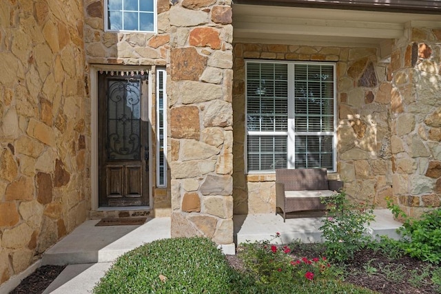 614 Spanish Mustang Dr, Cedar Park, TX 78613 - view of exterior entry featuring stone siding