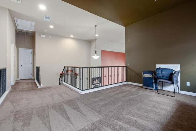 614 Spanish Mustang Dr, Cedar Park, TX 78613 - carpeted spare room with attic access and recessed lighting