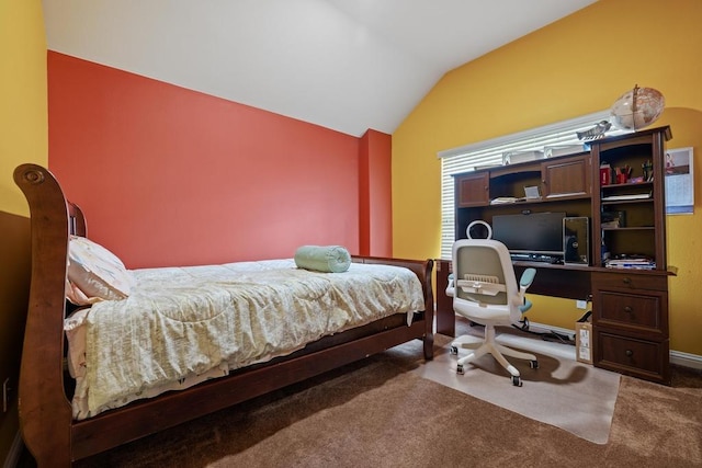 614 Spanish Mustang Dr, Cedar Park, TX 78613 - bedroom featuring vaulted ceiling and carpet flooring