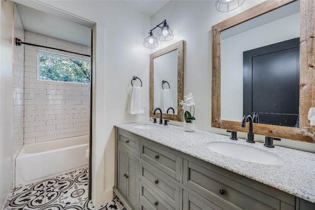 20008 Victoria Chase Rd, Lago Vista, TX 78645 - bathroom featuring double vanity and shower / bath combination