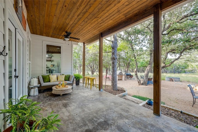 20008 Victoria Chase Rd, Lago Vista, TX 78645 - view of patio with a ceiling fan and an outdoor hangout area