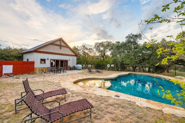 20008 Victoria Chase Rd, Lago Vista, TX 78645 - view of swimming pool featuring a patio area and french doors