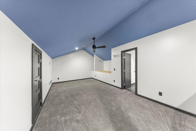 2817 Tradewind Dr, Spicewood, TX 78669 - bonus room featuring lofted ceiling, carpet, and ceiling fan