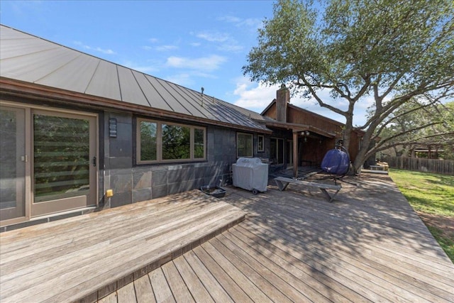 2817 Tradewind Dr, Spicewood, TX 78669 - wooden terrace with area for grilling