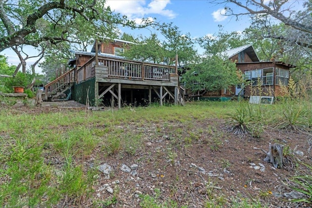 1800 N Rainbow Ranch Rd, Wimberley, TX 78676 - view of yard with a deck and stairs