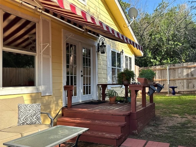 746 Pecan Ln, Cottonwood Shores, TX 78657 - wooden terrace featuring french doors