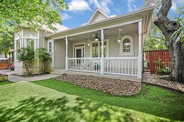 2211 Wilson St, Austin, TX 78704 - view of front of house featuring covered porch and ceiling fan