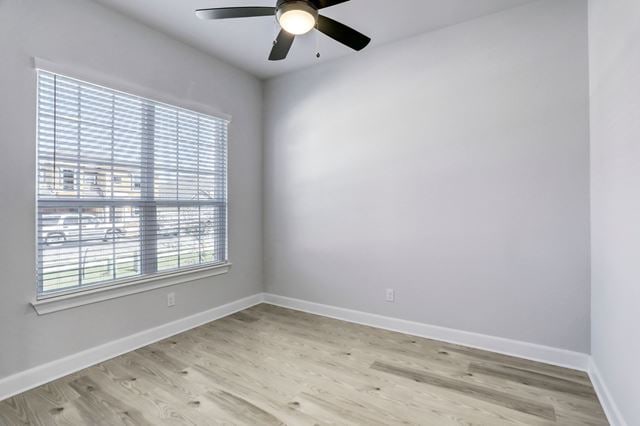 17309 Howdy Way, Manor, TX 78653 - spare room featuring light wood-style floors and a ceiling fan