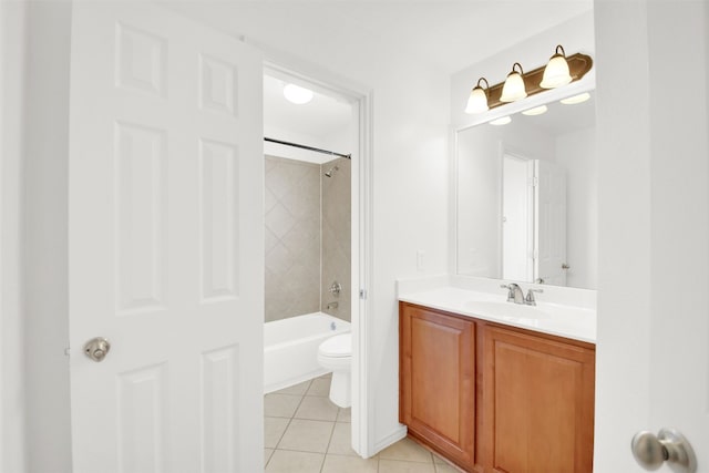 2310 Dervingham Dr, Cedar Park, TX 78613 - bathroom with tile patterned floors, vanity, and  shower combination