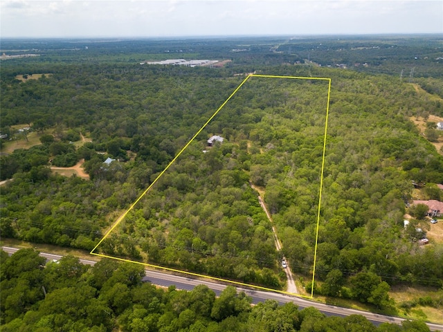 2874 Fm 1704, Elgin, TX 78621 - aerial view of property's location with a heavily wooded area and property boundaries highlighted