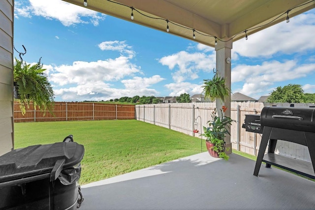 4909 Teverola Dr, Round Rock, TX 78665 - fenced backyard featuring a patio area and area for grilling