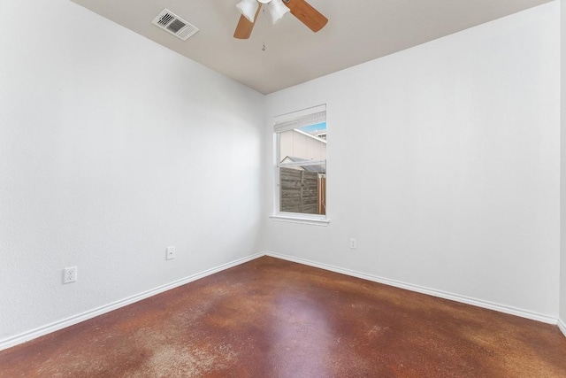 15300 Lucian St, Austin, TX 78725 - spare room with finished concrete flooring and ceiling fan