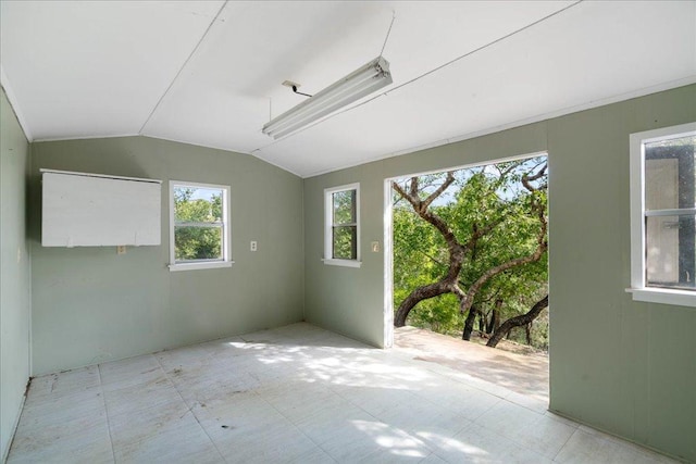 19426 Fisher Ln, Spicewood, TX 78669 - unfurnished room featuring lofted ceiling