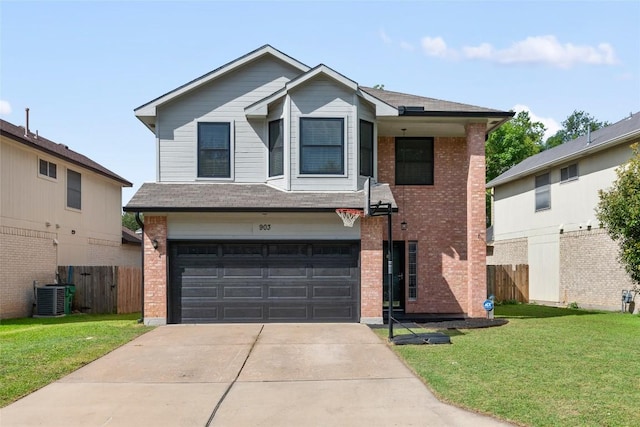 903 Thackeray Ln, Pflugerville, TX 78660 - view of front facade with an attached garage, brick siding, driveway, and roof with shingles