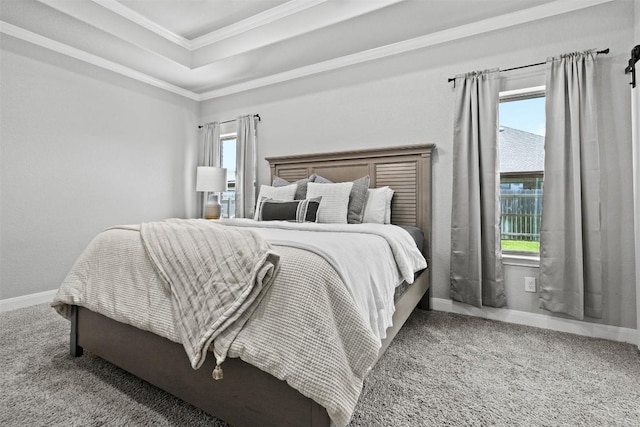 7516 Hardin Dr, Temple, TX 76502 - carpeted bedroom with ornamental molding and a tray ceiling