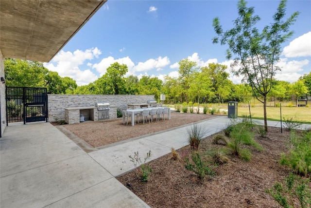 4802 S Congress Ave Unit 217, Austin, TX 78745 - view of property's community featuring an outdoor kitchen and a gate