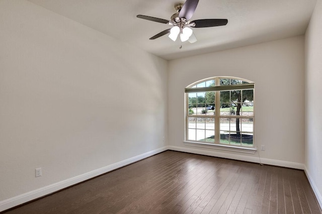 2521 Blended Tree Ranch Dr, Leander, TX 78641 - spare room featuring dark wood-style floors and a ceiling fan