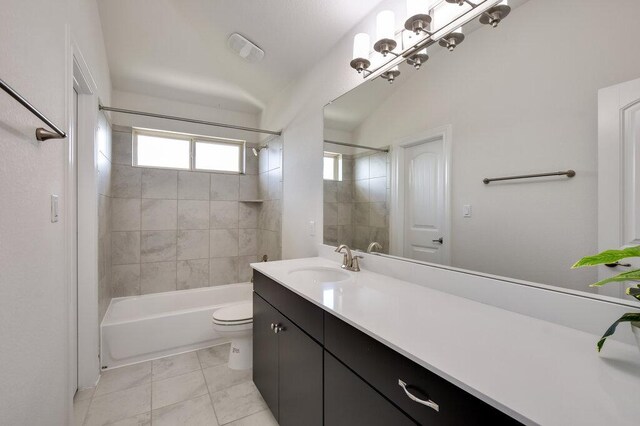2521 Blended Tree Ranch Dr, Leander, TX 78641 - full bathroom with vanity, washtub / shower combination, and tile patterned floors